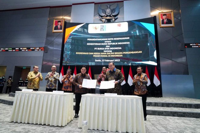 Kementerian BUMN Kolaborasi Bersama BEI Dukung Pengembangan Pasar Modal Indonesia 