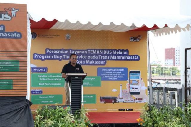 Perkuat Konektivitas, Kemenhub Resmikan Program BTS Trans Mamminasata di Kota Makassar