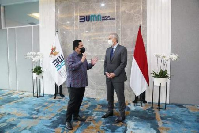Erick Thohir dan Tony Blair Bahas Peranan BUMN dalam Mendorong Pencapaian Agenda Presidensi G20 Indonesia