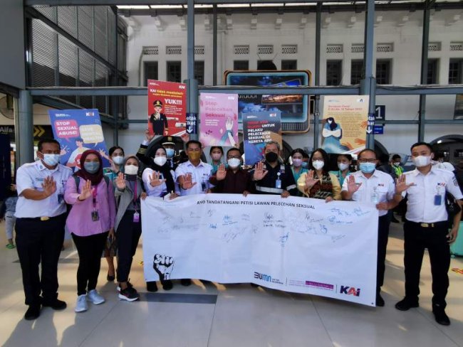 Lakukan Kampanye Serentak, Daop 1 Jakarta Bersama Komnas Perempuan Ajak Penumpang KA Cegah Dan Lapor Tindak Pelecehan Seksual di Kereta Api
