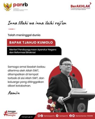 Menteri PANRB Tjahjo Kumolo Meninggal Dunia