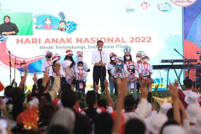 Presiden Joko Widodo Hadiri Puncak Peringatan Hari Anak Nasional 2022