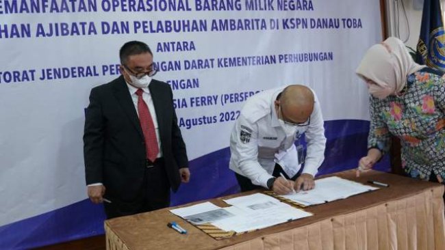 Ditjen Hubdat-PT.ASDP Indonesia Sepakati Kerjasama Pemanfaatan Pelabuhan Ajibata dan Ambarita