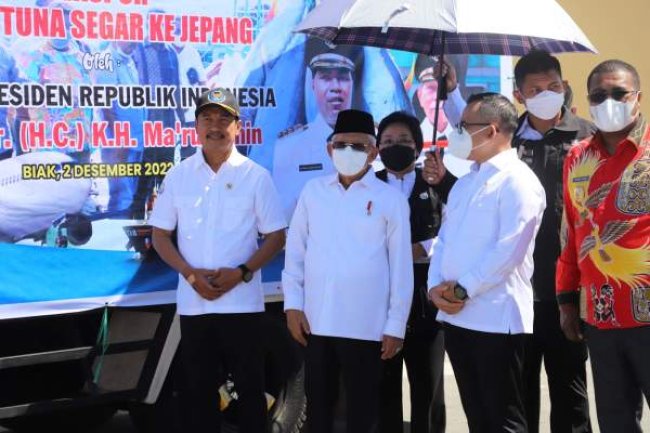 Dampingi Wapres, Menteri Trenggono Ungkap Strategi Dongkrak Ekspor Tuna dari Biak