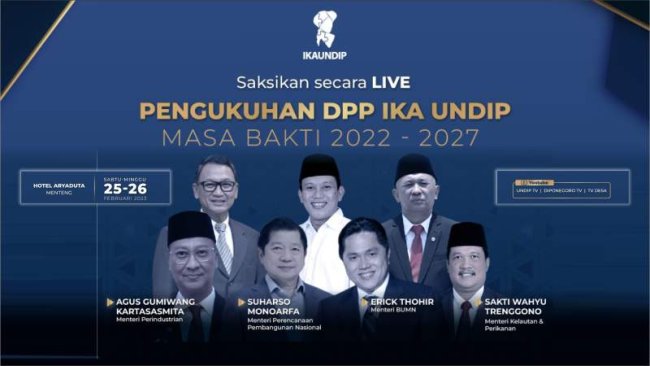 Dihadiri Sejumlah Menteri Kabinet Indonesia Maju, Rakernas IKA UNDIP Usung Kolaborasi Mewujudkan Indonesia Emas 2045