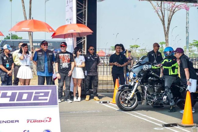 Ajang Balap Motor Harley Davidson 'HOGERS Indonesia Drag Race of National Event 2023' Resmi Dibuka