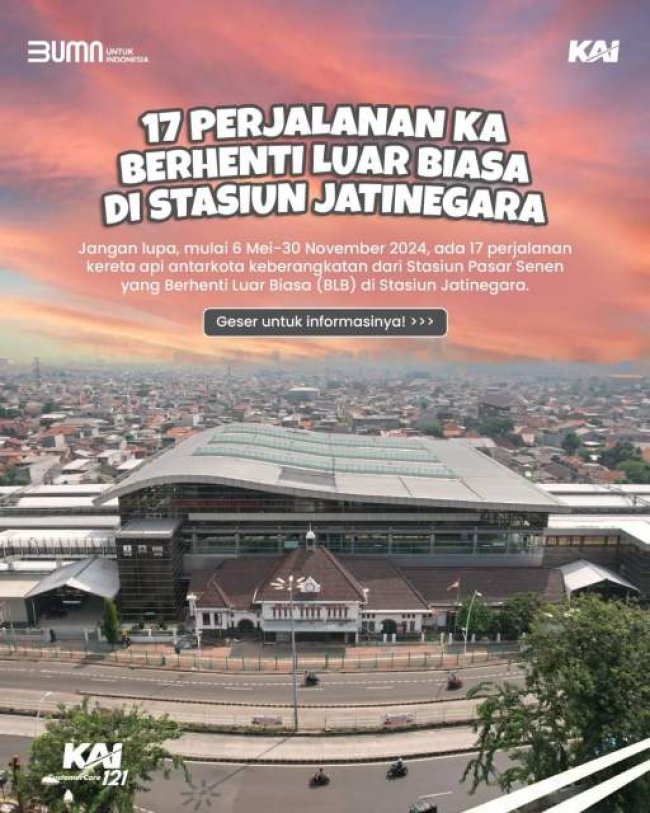 Pembangunan Eskalator di Stasiun Pasar Senen, Penumpang 17 KA Ini Diberikan Opsi Berangkat dari Stasiun Jatinegara