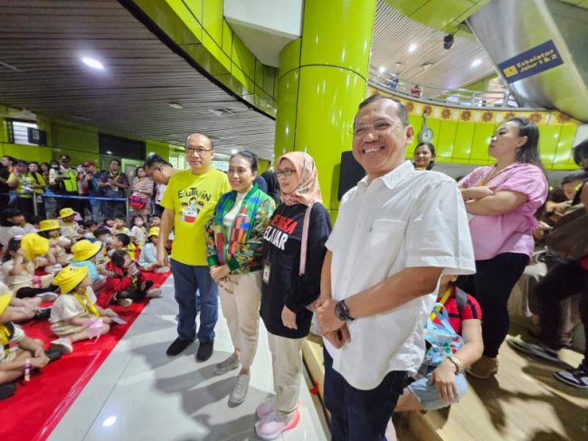 Kegiatan Edutrain Spirit Of Joy BPK Penabur dengan KAI Dihadiri Menteri PPPA