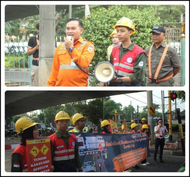 Daop 1 Jakarta bersama ITL Trisakti Gelar Kampanye Keselamatan di JPL 17 Jakarta