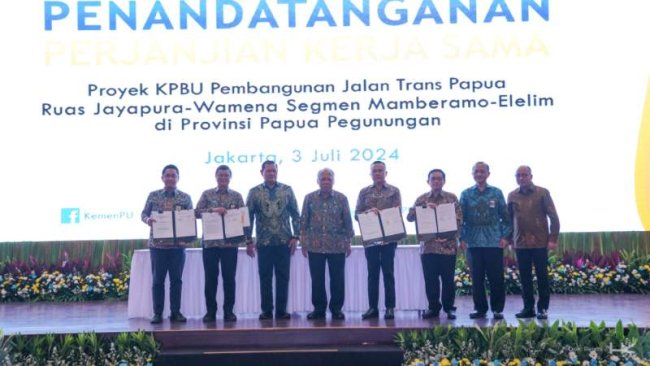 HMTP Teken Perjanjian KPBU Jalan Trans Papua Ruas Jayapura-Wamena Segmen Mamberamo-Elelim