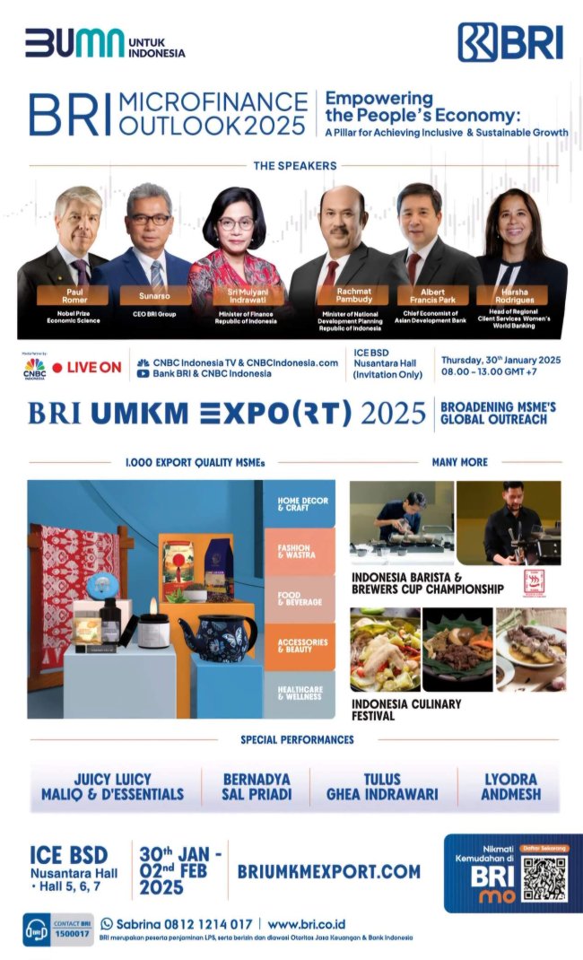Ayo Hadiri! BRI UMKM EXPO(RT) & Microfinance Outlook 2025 di ICE BSD