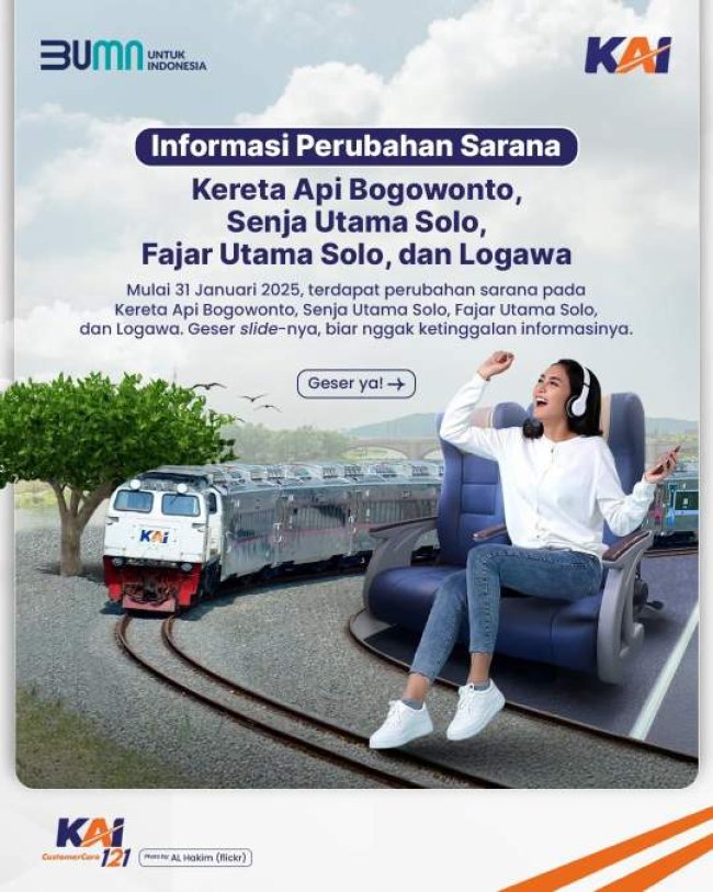 Menuju Transportasi Berkelanjutan, KAI Tingkatkan Sarana Kereta Api Bogowonto, Senja Utama Solo, Fajar Utama Solo, dan Logawa