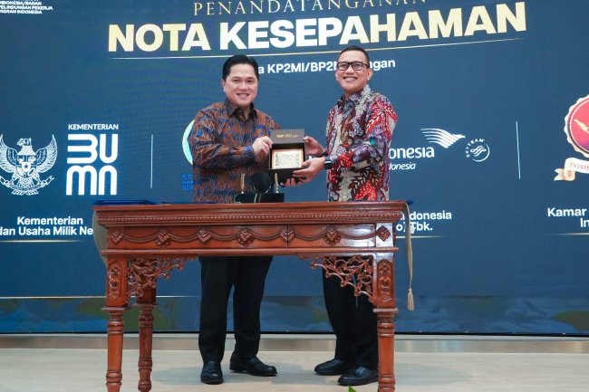 MoU KP2MI, KemenBUMN, KemenHAM, Garuda dan Kamar Entrepreneur Indonesia Wujud Perlindungan Bagi Pahlawan Devisa