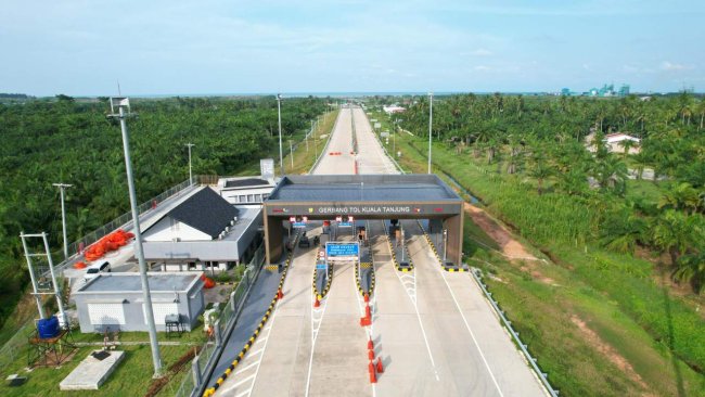 Jalan Tol Kuala Tanjung - Indrapura Beroperasi Tanpa Tarif Mulai 9 Maret 2025