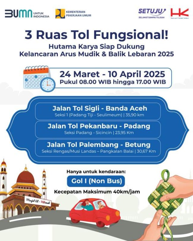 Ada 3 Ruas Fungsional Jalan Tol Trans Sumatera Segera Dioperasikan, Berikut Skemanya!