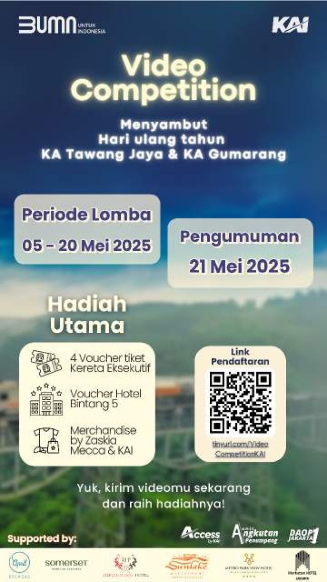 Rayakan HUT KA Tawang Jaya dan KA Gumarang, KAI Daop 1 Jakarta Gelar Lomba Video Competition Rayakan HUT KA Tawang Jaya dan KA Gumarang, KAI Daop 1 Jakarta Gelar Lomba Video Competition