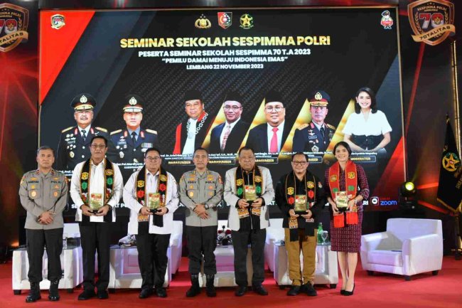 Angkat Tema Pemilu Damai Menuju Indonesia Emas, Sespim Polri Gelar Seminar Sekolah dan Leader Expo Sespimma Angkatan-70