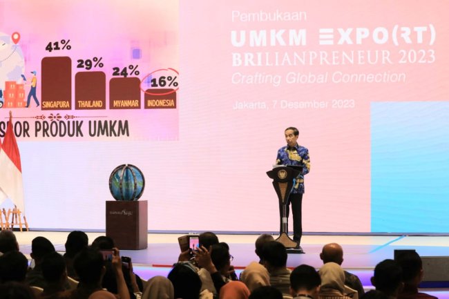 Buka UMKM EXPO(RT) BRILIANPRENEUR 2023, Presiden Jokowi Apresiasi Keberpihakan BRI Majukan UMKM