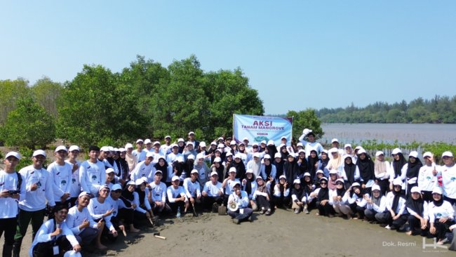 Rehabilitasi Pesisir Pantai Jenggalu Bengkulu, Hutama Karya Tanam Ribuan Bibit Mangrove