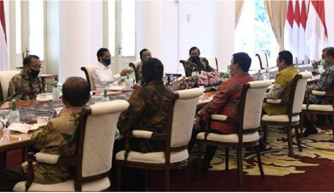 Presiden Jokowi Terima Pimpinan MPR di Istana Bogor