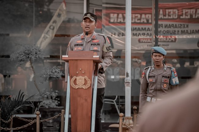 Kapolres Ngawi Pimpin Apel Gelar Pasukan Pengamanan Peringatan 1 Muharam 1445 H 