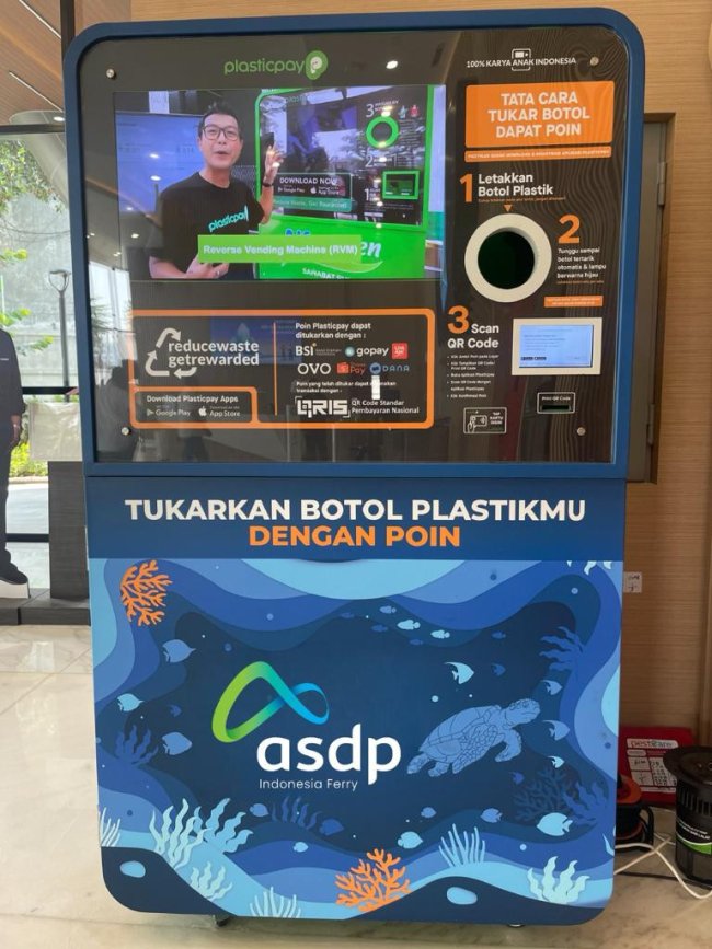 Cegah Kerusakan Lingkungan, ASDP Berhasil Kumpulkan 1,3 Ton Sampah Plastik Lewat RVM PlasticPay