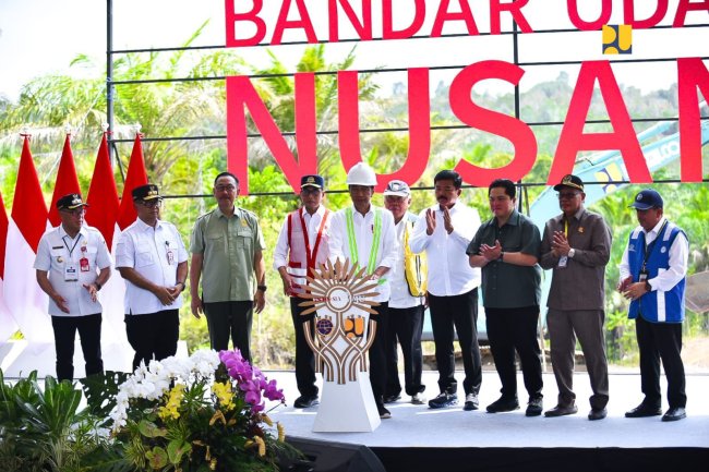 Menteri Basuki Dampingi Presiden Jokowi Ground Breaking Bandara IKN Nusantara