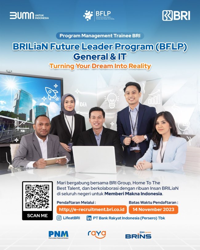 Gaet Talenta Unggul, BRI Kembali Buka BRILiaN Future Leader Program (BFLP) General dan IT