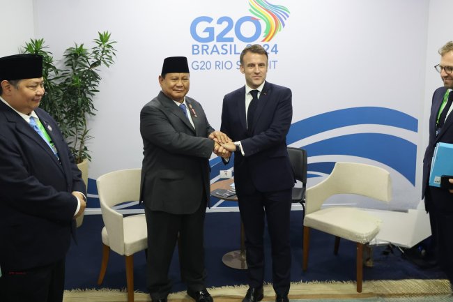 KTT G20 Brasil: Presiden Prabowo Gelar Pertemuan Bilateral dengan Presiden Macron