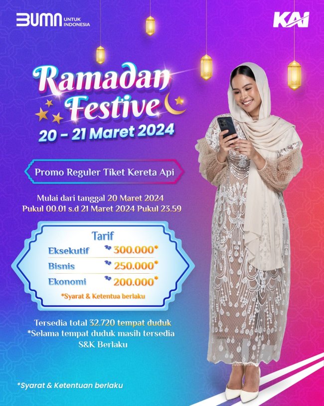 Ramadan Festive 2024, KAI Hadirkan Diskon Tiket dan Flash Sale Lebaran