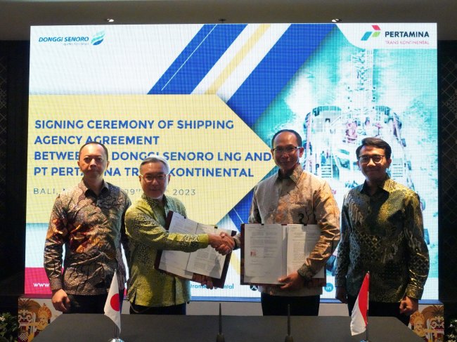 Pertamina Trans Kontinental Teken Kerjasama Ship Agency Services dengan Donggi Senoro LNG