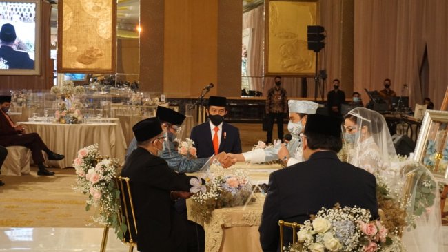 Presiden Jokowi - Menko Airlangga Jadi Saksi Nikahan Putri Idris Laena