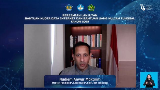 Kemendikbudristek Lanjutkan Pemberian Bantuan Kuota Data Internet dan Uang Kuliah Tunggal Tahun 2021