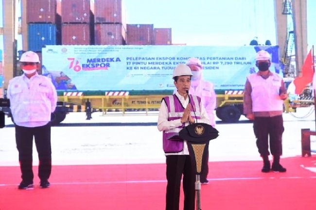 Tumbuh dan Tangguh, Presiden Jokowi Puji Sektor Pertanian Pada Merdeka Ekspor