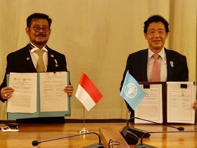 Perkuat Leadership Indonesia, Mentan SYL Teken MoU Dengan FAO