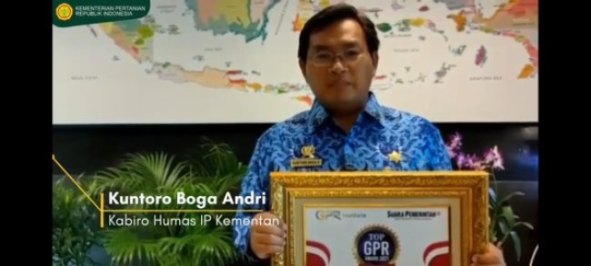 Kementan Raih Penghargaan Top Government Public Relations Award 2021
