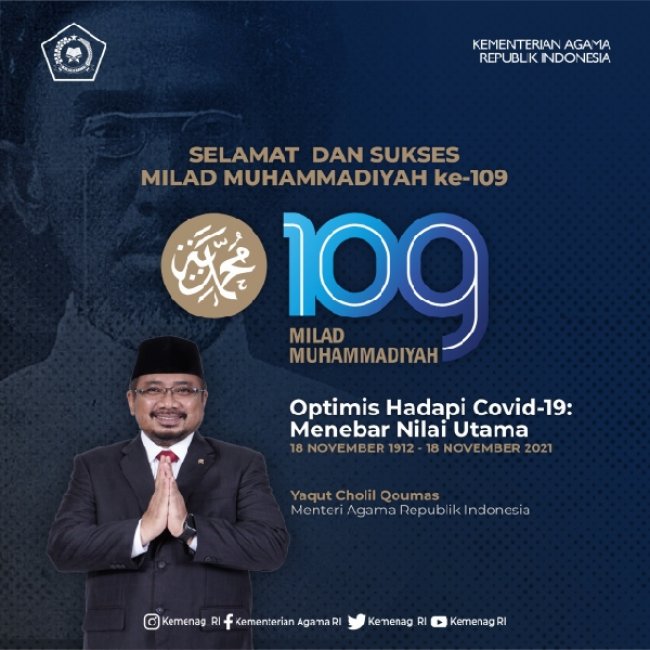 Milad ke-109, Menag: Terima Kasih Muhammadiyah