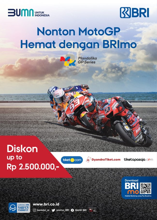 Nonton MotoGP Mandalika, Makin Hemat dan Mudah dengan BRImo