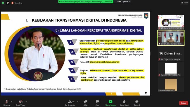 Dirjen Bangda Teguh Setyabudi: Terkait  Pelaksanaan Transformasi Digital, Kemendagri Terus Mendorong Pembangunan Smart City