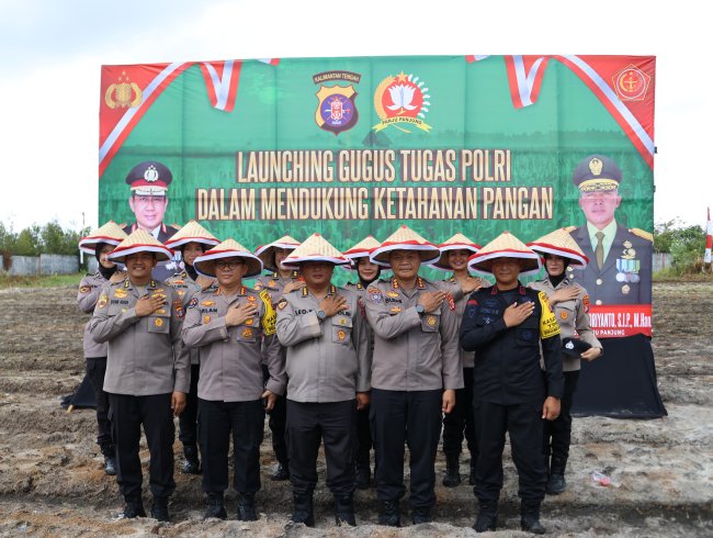 Polda Kalteng Launching Gugus Tugas Ketahanan Pangan Bersama Forkopimda
