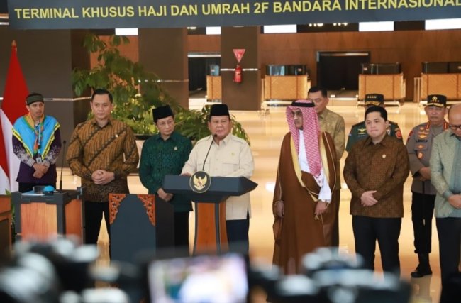 Resmikan Terminal Khusus Haji, Prabowo: Pemerintah Ingin Berikan Layanan Terbaik untuk Jemaah Resmikan Terminal Khusus Haji, Prabowo: Pemerintah Ingin Berikan Layanan Terbaik untuk Jemaah