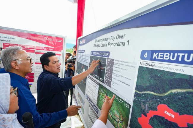 Erick Thohir Pastikan Progress Pembangunan Jalan Tol Padang - Sicincin Sesuai dengan Target