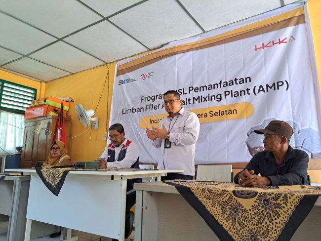 Optimalkan Program TJSL, HKA Olah Limbah Pembuatan Hotmix untuk Pavingisasi Sekolah Dasar di Ogan Ilir