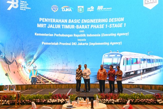 Serahkan Dokumen Basic Engineering, Kemenhub Pastikan Proyek MRT Jalur Timur-Barat Dimulai