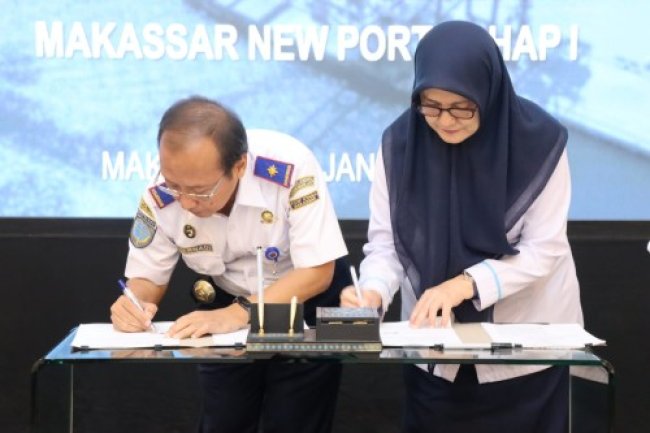 Kemenhub - Pelindo Teken Kerja Sama Peningkatan Kapasitas Pelabuhan Makassar New Port Tahap 1B dan 1C